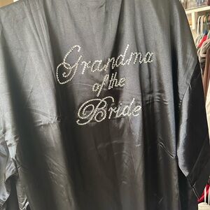 Black 'Grandma of the Bride' Robe NWT